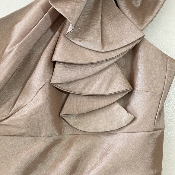 London Times, One Shoulder, Champaign and black, Size 4 Dress - Picture 7 of 11